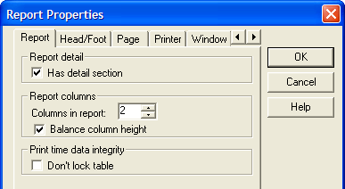 Report Report Properties